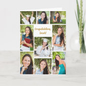 卒業おめでとうございます9写真コラージュ カード (正面)