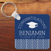 卒業おめでとうございます – パーティーはカラーを編集できる キーホルダー (正面)