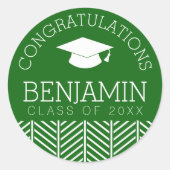 卒業おめでとうございます – パーティーはカラーを編集できる ラウンドシール (正面)