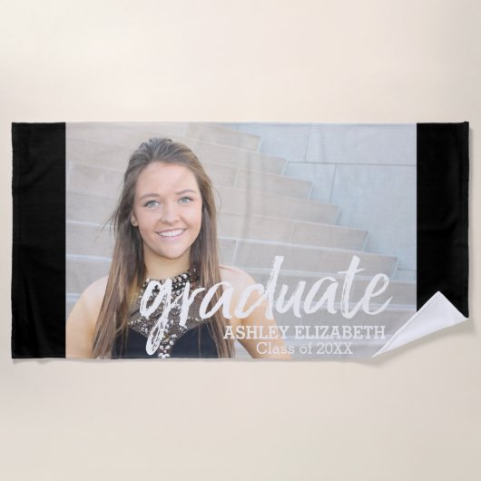 卒業おめでとうございます ビーチタオル (正面)