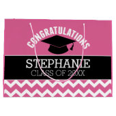 卒業おめでとうございます。ピンク色に変わります ラージペーパーバッグ (裏面)