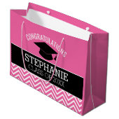 卒業おめでとうございます。ピンク色に変わります ラージペーパーバッグ (正面アングル)