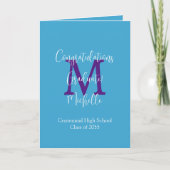 卒業おめでとうございます。モノグラムの挨拶 カード (正面)