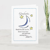 卒業おめでとうございます、卒業生、月と星 カード (正面)