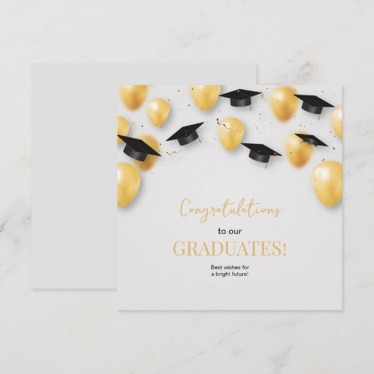 卒業おめでとうございます 招待状 ミニマル 卒業 (正面/裏面)