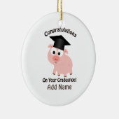 卒業おめでとうございます。豚 セラミックオーナメント (右)