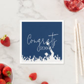 卒業おめでとうとホワイトキャップ スタンダードカクテルナプキン (インサイチュ)