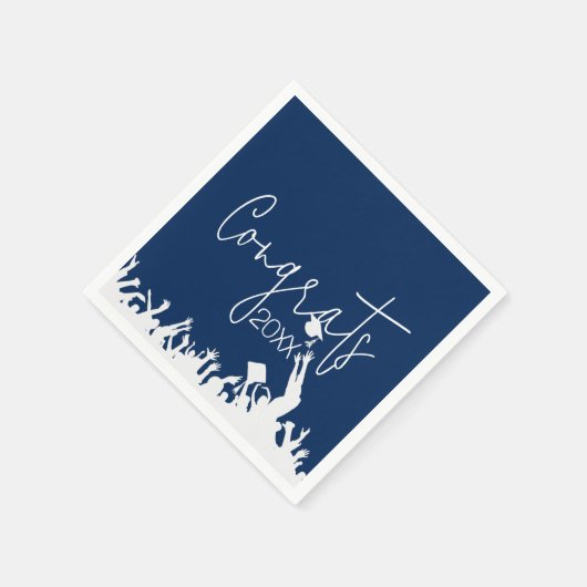 卒業おめでとうとホワイトキャップ スタンダードカクテルナプキン (角)