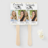 卒業おめでとうのグラデーションへの2枚の写真 ハンドファン (正面&裏面)