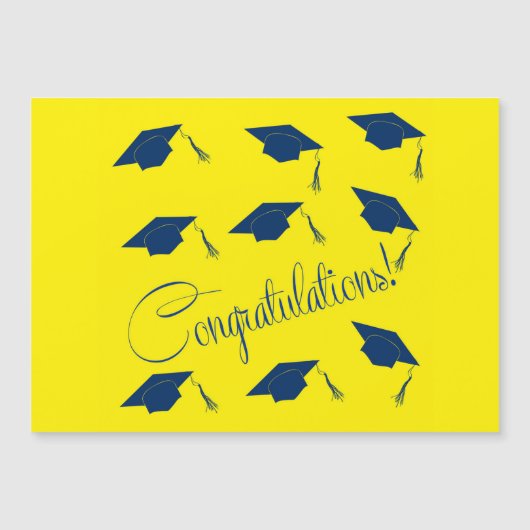 卒業おめでとうの薄い磁気カード マグネット招待状 (正面)