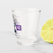 卒業おめでとうのGRAD名と写真の紫 ショットグラス (右)