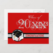 卒業おめでとうはがきディプロマレッド1 案内ポストカード (正面/裏面)