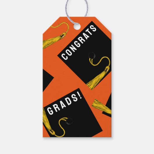 卒業おめでとうオレンジ ギフトタグ (正面)