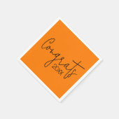 卒業おめでとうオンオレンジ スタンダードカクテルナプキン (角)