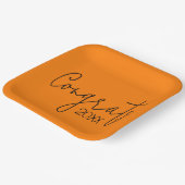 卒業おめでとうオンオレンジ ペーパープレート (傾斜あり)