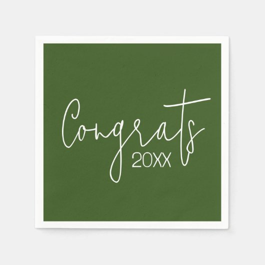 卒業おめでとうオングリーン スタンダードカクテルナプキン (正面)
