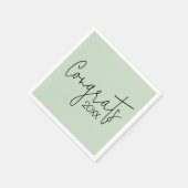 卒業おめでとうオンセージグリーン スタンダードカクテルナプキン (角)
