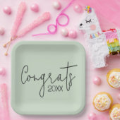 卒業おめでとうオンセージグリーン ペーパープレート (パーティー)