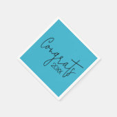 卒業おめでとうオンティール（緑がかった色） スタンダードカクテルナプキン (角)