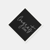 卒業おめでとうオンブラック スタンダードカクテルナプキン (角)