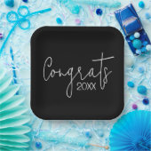 卒業おめでとうオンブラック ペーパープレート (パーティー)