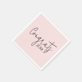 卒業おめでとうオン赤面ピンク スタンダードカクテルナプキン (角)