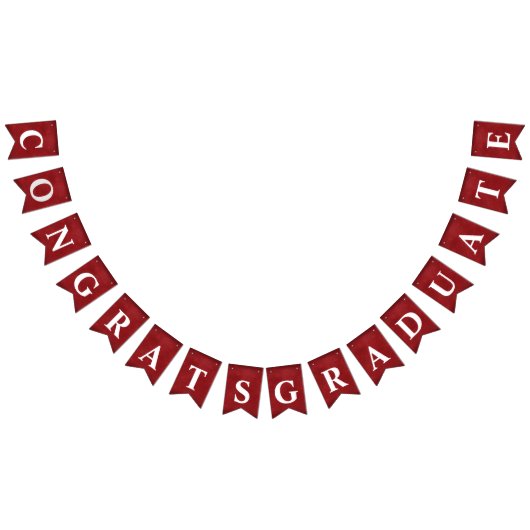 卒業おめでとうオン赤 バンティングフラッグ (全)