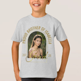 卒業おめでとうカスタムフォト 兄・姉・弟・妹Tシャツ Tシャツ
