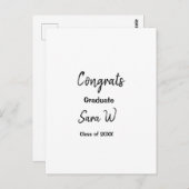 卒業おめでとうクラスオブ 年度 学校名 コル ポストカード (正面/裏面)