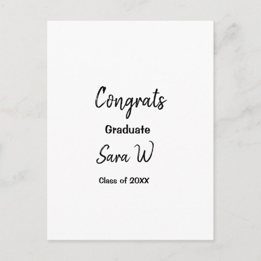 卒業おめでとうクラスオブ 年度 学校名 コル ポストカード (正面)