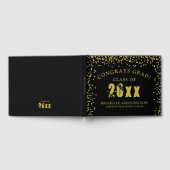 卒業おめでとうグラッドブラック金ゴールド紙吹雪名 ゲストブック (全面)