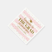 卒業おめでとうグラード金ゴールドグリッターストライプー スタンダードカクテルナプキン (角)