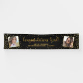 卒業おめでとうグラード2写真金ゴールドグリッター 横断幕 (横)