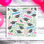 卒業おめでとうシャンパンカラフル紙吹雪 スタンダードカクテルナプキン