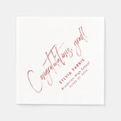 卒業おめでとうシンプル卒業モダン赤 スタンダードカクテルナプキン (正面)