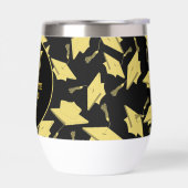 卒業おめでとうパーソナライズされたブラック金ゴールド (左面)