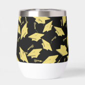 卒業おめでとうパーソナライズされたブラック金ゴールド (背面)