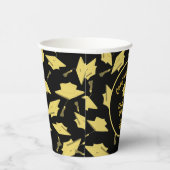 卒業おめでとうパーソナライズされたブラック金ゴールド 紙コップ (右)