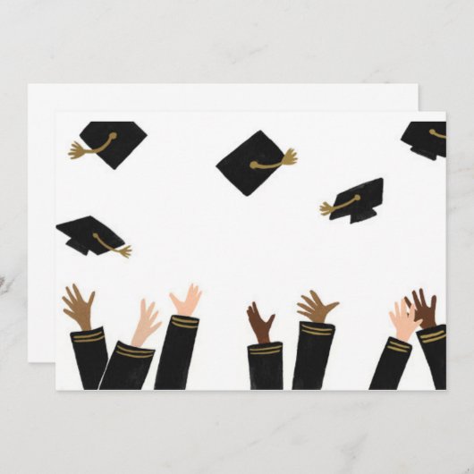 卒業おめでとうパーティーのご案内 招待状 (正面/裏面)