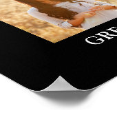 卒業おめでとうフォトコラージュモダンブラック ポスター (角)