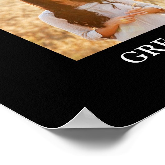 卒業おめでとうフォトコラージュモダンブラック ポスター (角)