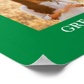 卒業おめでとうフォトコラージンググリーンとホワイト ポスター (角)