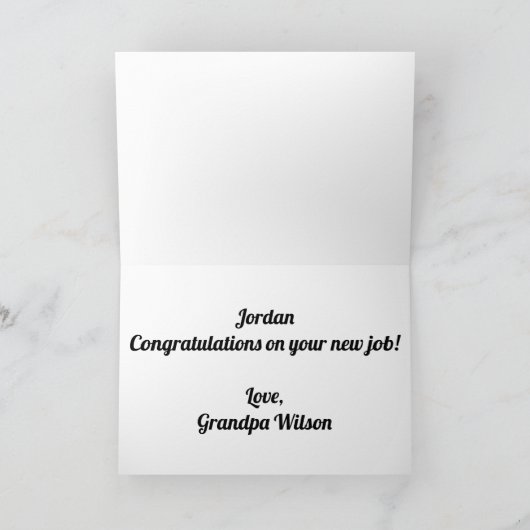 卒業おめでとうプロモーション新入社 カード (内部)