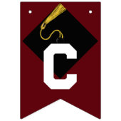 卒業おめでとうマルーン バンティングフラッグ (第1の旗)