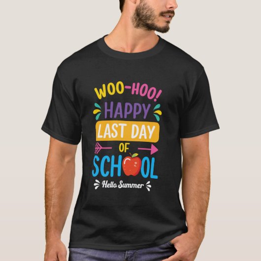 卒業おめでとう先生学生最後の学日 Tシャツ (正面)
