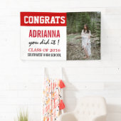 卒業おめでとう写真赤白 横断幕 (インサイチュ)