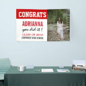 卒業おめでとう写真赤白 横断幕 (トレードショー)