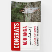 卒業おめでとう写真赤白 横断幕 (縦)