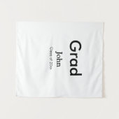 卒業おめでとう名前追加年月日テキスト タペストリー (正面(横))