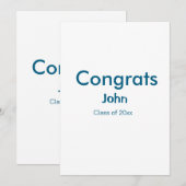 卒業おめでとう名前追加年月日テキスト 招待状 (正面/裏面)